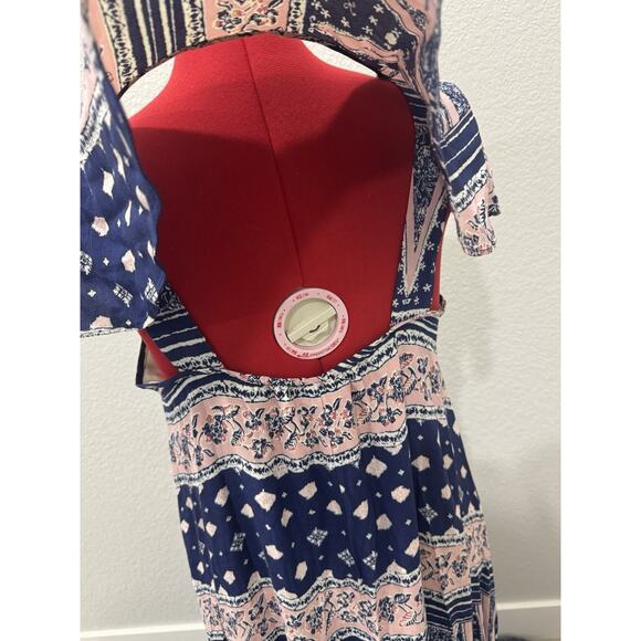 Boho Print High Low Dress Sleeveless Casual Summer Beach Maxi - Picture 5 of 8